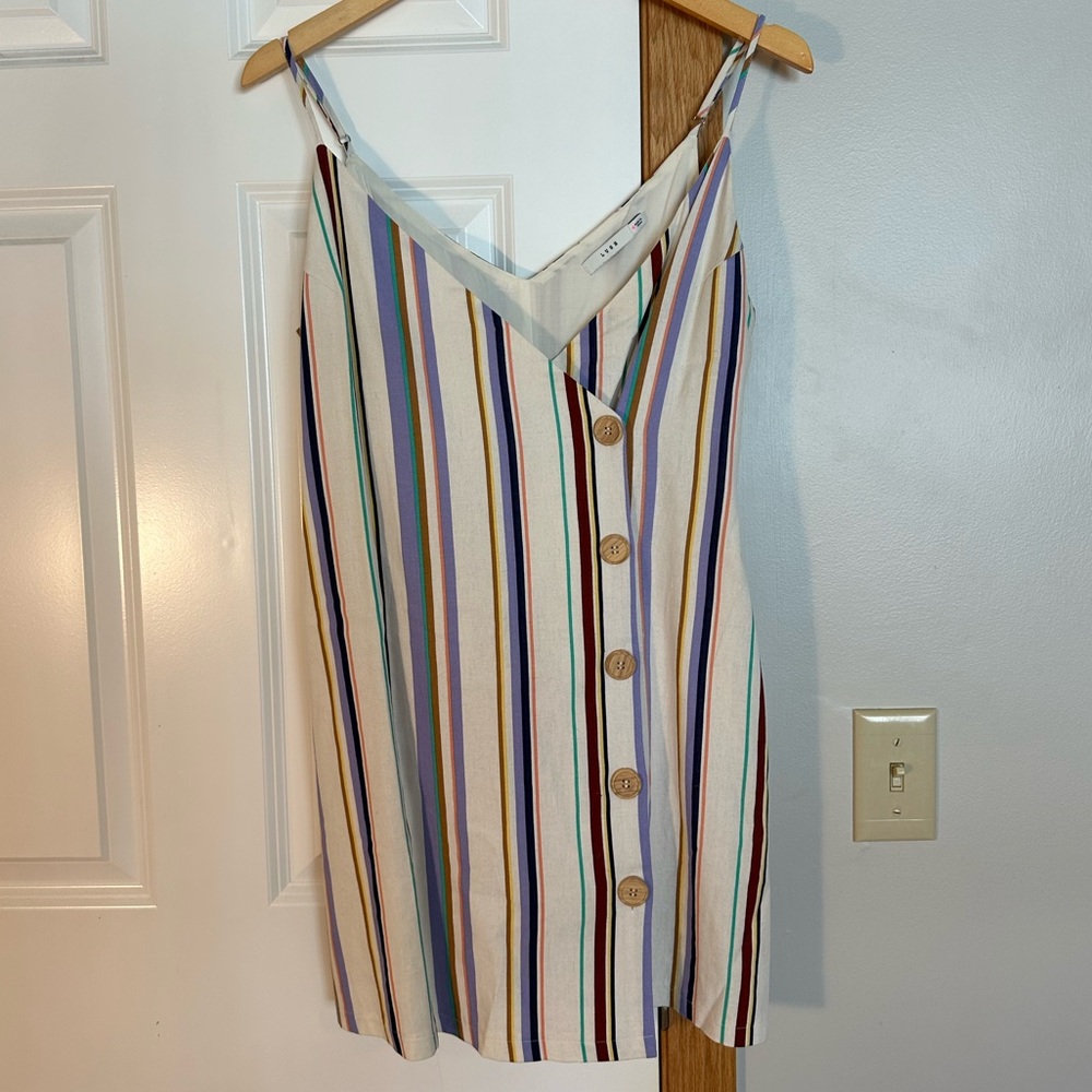 Cream, Wrap Around, Button Front Mini Dress